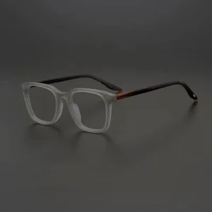 Designer Matte Square Eyeglass Frames Grey Green Vintage Stylish Prescription Glasses High Street Trendy Optical Frames for Men