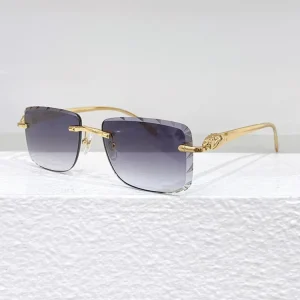Designer Sunglasses for Men Women CT0058O Diamond Cut Frameless Sun Glasses with UV400 Lenses High Quality Alloy Frame Car Brand