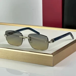 Diamond-Cut Frameless Small Rectangular Sunglasses UV400 Driving Glasses