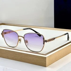 Diamond-Encrusted Metal Sunglasses UV400 Lenses European-American Style Holiday Party