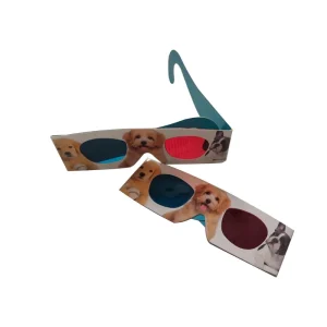 Disposable Paper Red and Blue 3D Anaglyph Glasses for Cinema, TV, and Computer