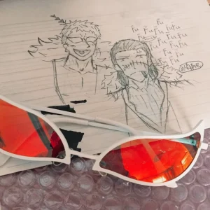 Doflamingo Inspired Cat Eye Sunglasses Anime Cosplay Eyewear UV Protection Sunglasses