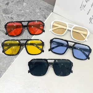 Double Beam Square UV-Proof Concave Sunglasses for Men