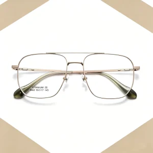 Double-Beam Titanium Full-Rim Optical Eyeglasses, Danish Style