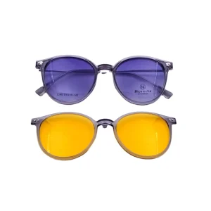 Double Clip Magnetic Multifunctional 3-in-1 Mirror Glasses Frame Sunglasses