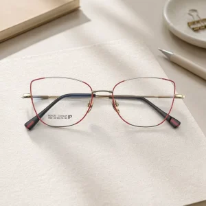 Dual-Color Memory Titanium Cat-Eye Optical Eyeglass Frame