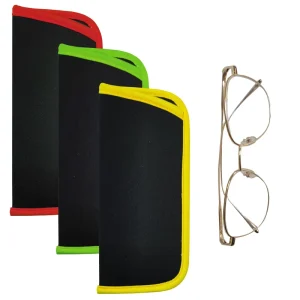 Dust Proof 3 Pack Reading Glasses Pouch Soft Eyeglass and Sunglasses Sleeve Case
