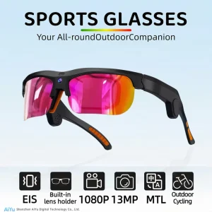 E08 AI Smart Glasses 13MP Camera Video Recording Outdoor Sports Cycling Sunglasses Men