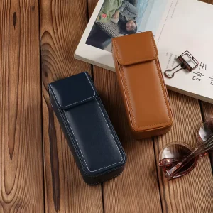E88 ES3108 Irregular Shape Leather Hard Glasses Storage Box, Pressure Resistant