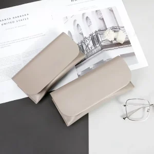 E88 Irregular Shape Soft PU Leather Eyewear Case for Myopia Glasses