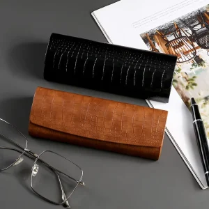 E88 Lightweight PU Leather Irregular-Shape Magnetic Eyewear Box