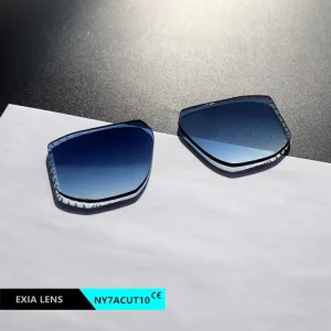 EXIA NY7ACUT10 Nylon Sunglasses Lenses Rimless Groove Cutting Anti Oil Color Gradient Blue Base Curve 2 Thickness 3mm