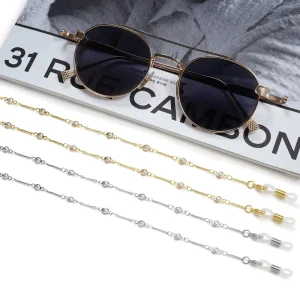 Eco-Friendly Handmade Pearl Eyeglass Chain Anti-Lost Glasses Strap Necklace Beaded Eyewear Holder