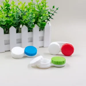 Eco friendly Cute Rectangle Contact Lens Case (Double Box Candy Colors Plastic PP Material Solid Color)