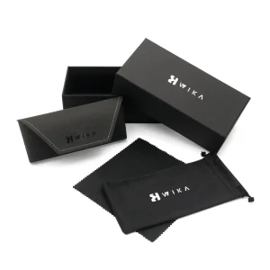 Eco friendly Portable Envelope Hard PU Leather Rectangular Print Eyewear Glasses Case with Magnetic Closure
