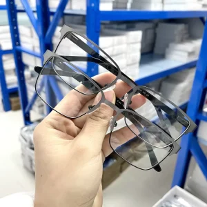 Eyebrow-Style Double-Bridge Round Unisex Optical Eyeglass Frames