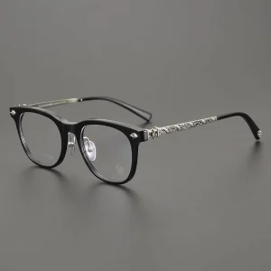Eyeglass Acetate Classic Geometric Pattern Durable Full Rim Reading Glasses For Diamond Face Unisex Adults CHARMLIBRARY Brand