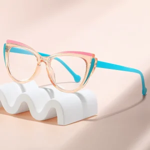 Eyeglass Frames Manufacturers Designer Optical Anti Blue Light Glasses Cat Eye Plastic Optical Glasses Frame for Women