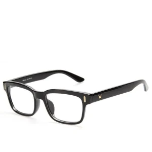 Eyeglasses Frames Retro Solid Pattern Full Rim Lightweight Durable Rectangle PC for Unisex Adults Square Face Blue