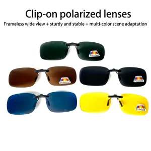 Eyewear Accessories Close Fit Polarized Coated Rimless Eyeglass Clip ons Unisex Stable Firm Fit Multi Styles Colors Lightweight
