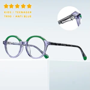 Eyewear Factory High Quality Boys’ Girls Small Round TR90 Optical Eyeglasses Frames Anti Blue Light Glasses for Kids