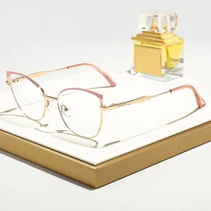 Eyewear Men Women Beauty Cat Eye Metal Unisex Fashion Style Custom Logo New Factory Optical Protection Fashion Glasses
