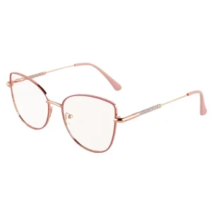 Eyewear Trendy Cat Eye Metal Frames Photochromic Spectacle Glasses Anti Blue Light Optical Frame Women Eyeglasses