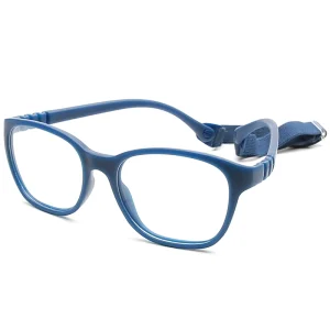 F0233A7 Rectangle Print Soft Rubber Kids Optical Frames