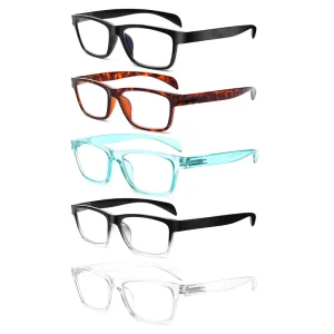 Factory Custom Durable Square Anti Blue Light Reading Glasses with Spring Hinges for Women and Men