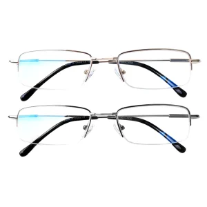 Factory Custom Rectangle Anti Blue Light Reading Glasses for Men Ultralight PC Frame Presbyopic Transparent Lenses