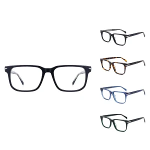 Factory Customizable Square Acetate Optical Eyewear with Anti-Blue-Light Lenses