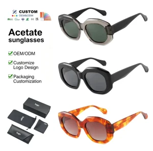 Factory Direct New Stylish Designer Unisex Polygon Sunglasses Custom Polarized Luxury Acetate Sunglasses Manufacturers