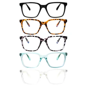 Factory ODM OEM Lightweight Retro Transparent Lenses Multicolor Anti UV Large Square Frame Reading Glasses