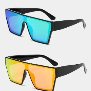 Factory One-Piece Red Oversized Sunglasses UV400