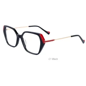 Factory Optical Glasses Frame Acetate Fiber Metal Craft Temple Design Optical Glasses Quality Glasses Frame