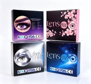 Factory Price Custom Design Logo Size Contact Lenses Photo Hot Pink Eco Friendly Recyclable Spot UV Matte Contact Lens Packaging
