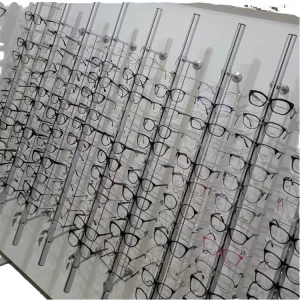 Factory Ready Stock Hot selling Classic Customized Finish Locking Optical Display Wall Mounted Metal Eyeglasses Racks Thicker