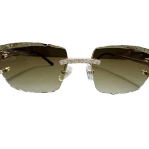Factory Rectangle Sun Glasses Sun Luxury Frame Women Men Sunglasses Moissanite Diamond Sunglass Fashion Glasses