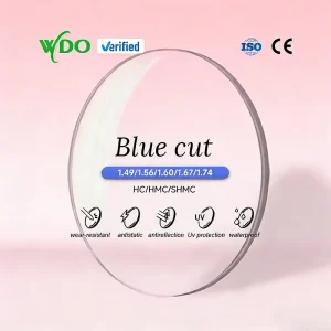 Factory Two-Piece Blue Filter Lenses 1.56 Single Vision Anti-UV420 Blue Cut Green Blue Coating Optical Lenses
