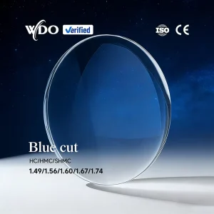 Factory Two-piece 1.56/1.59/1.61/1.67/1.74 UV420 Protection 75mm Diameter Single Vision Blue Cut Lenses Eyeglasses
