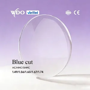 Factory Two-piece 1.56 UV420 Blue Cut Ophthalmic Optical Lenses 75mm Diameter