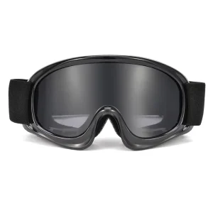 Factory Unisex Bike Goggles, ATV and Motocross, Kids and Youth, Black Frame, UV Protection
