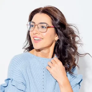 Fancy Rose Gold Thin Metal Optical Eyeglasses Frame Anti Blue Light Glasses for Unisex