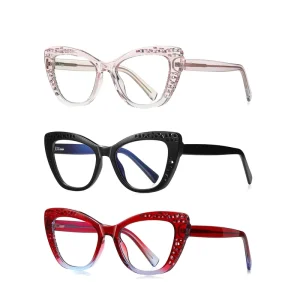 Fancy Stereoscopic Hollow Out Glasses Frames for Women Optical Prescription Eyewear Cat Spectacles Blue Block Eyeglasses TR 90
