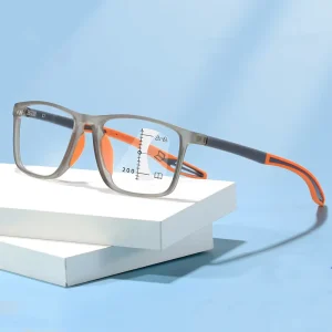 Far and Near TR 90 Sports Progressive Multifocal Presbyopic Glasses High Definition Anti Blue Light Blocking Reading Glasses
