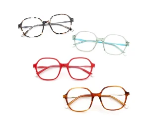 Fashion Acetate Eyeglass Frames Unisex Retro Geometric Transparent Optical Frames