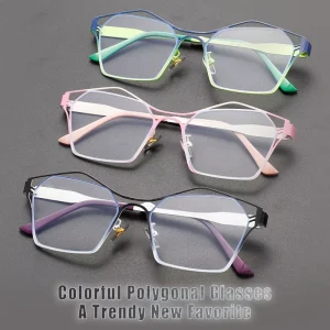 Fashion Anti Blue Light Blocking Eyewear Optical Frame Eye Transparent Green Color Cat Eye Fashion Women’s Trendy Glasses