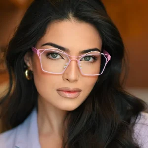 Fashion Anti Blue Light Blocking Eyewear Optical Frame Eye Transparent Green Color Cat Eye Fashion Women’s Trendy Glasses