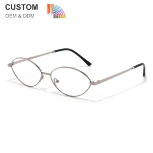 Fashion Arrival Mental Frames Oval Optical Frames High Quality Luxury Retro Men and Women Eyeglasses