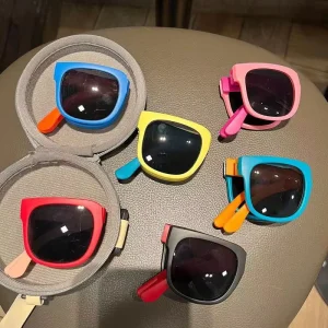 Fashion Children Sunglasses Kids Foldable UV Resistant Sun Glasses Cute Baby Protection Eyewear Vintage Small Square Shades